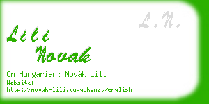 lili novak business card